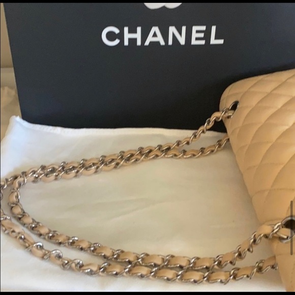 CHANEL CLASSIC LAMBSKIN DOUBLE FLAP MEDIUM BAG - Picture 12 of 14